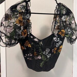 SHEIN Crop floral corset top